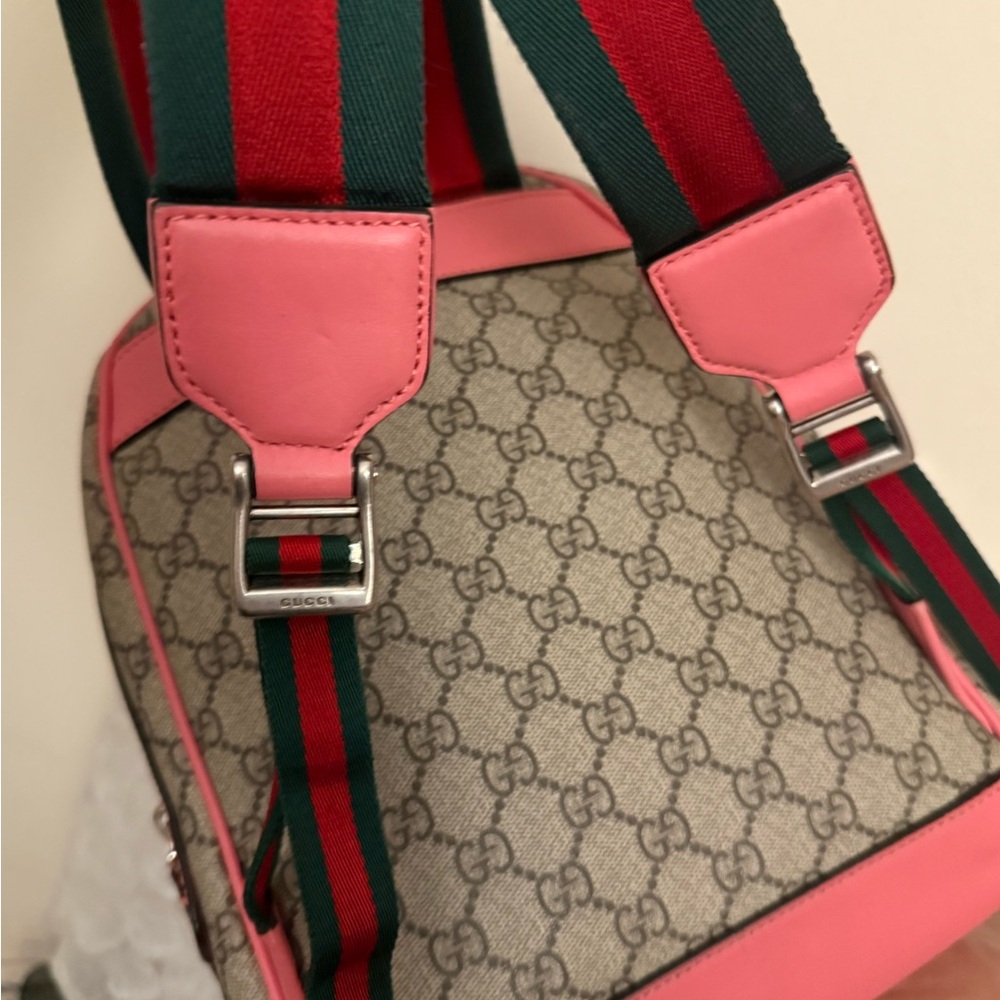 Gucci Beige and Pink Backpack with Sequin Details - Picture 5 of 9